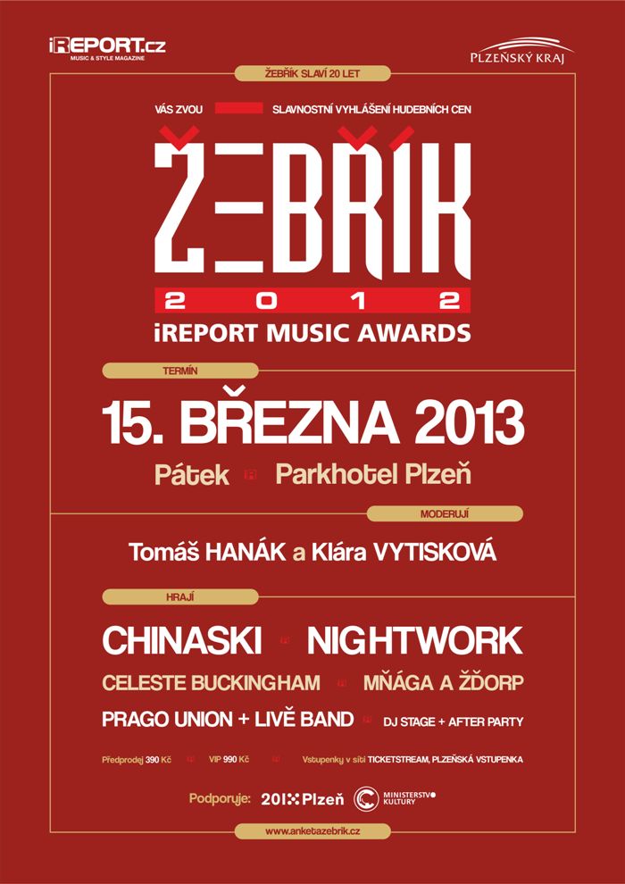 Žebřík  2012: Nejvíc nominací mají Kryštof, UDG a Tomáš Klus